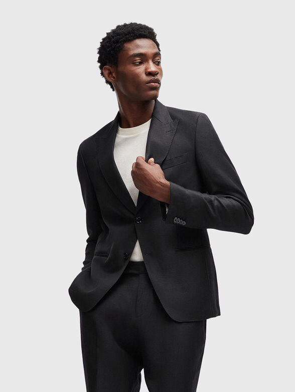 Black suit in wool and linen  - 4