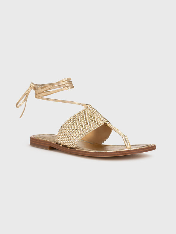 JAGGER gold-colored lace-up sandals - 2