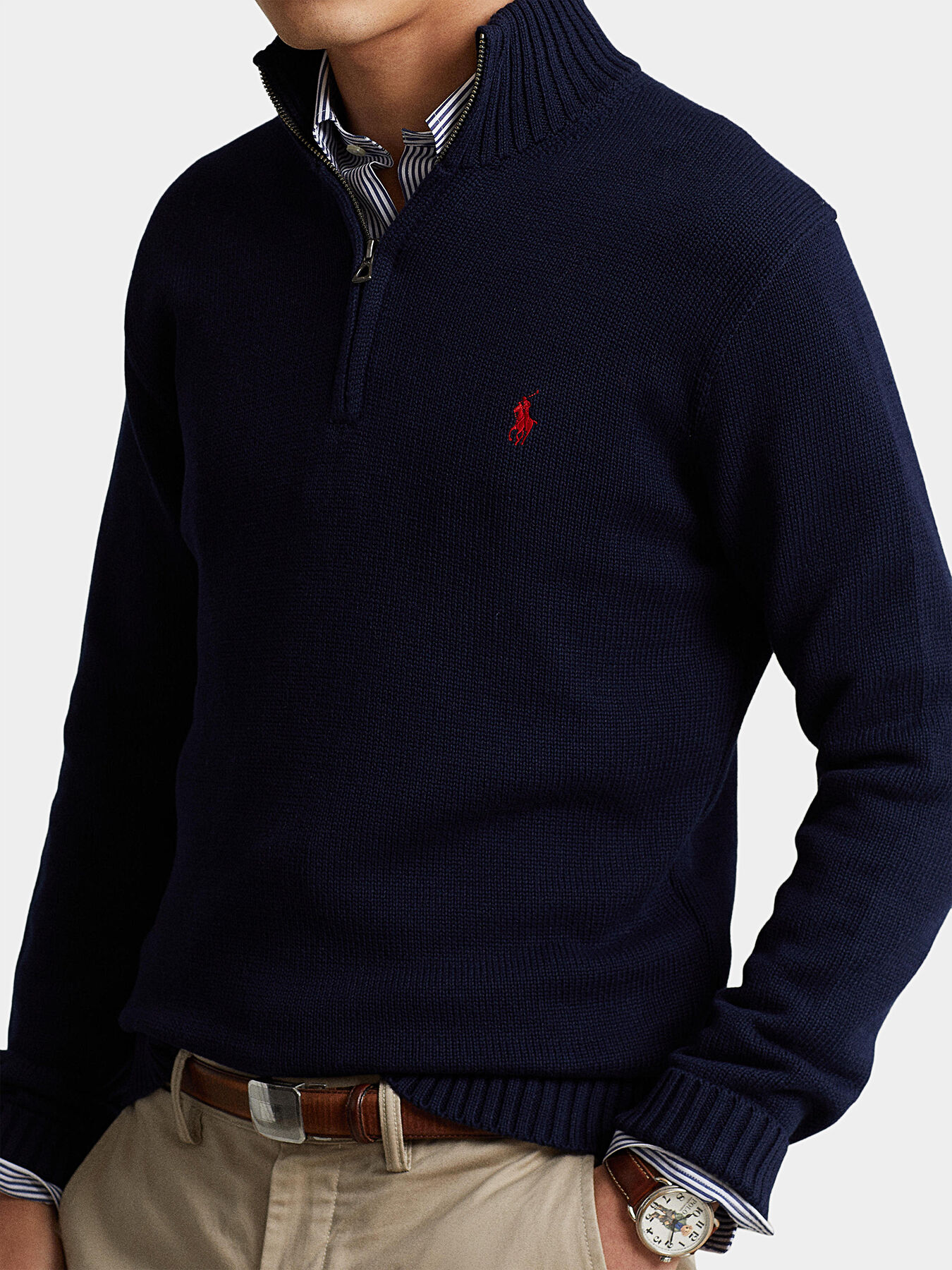 美品　POLO RALPH LAUREN Sweater in dark blue with zip brand POLO RALPH LAUREN