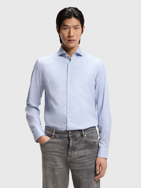 Раирана слим риза от памук - 1