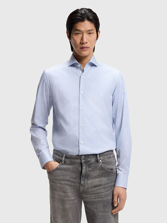 Striped slim fit cotton shirt - 1
