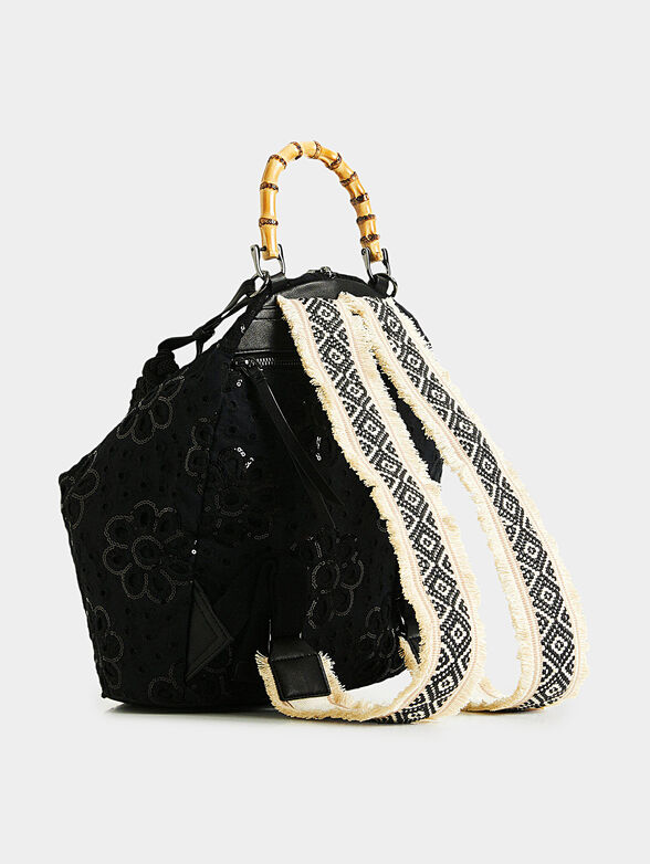 Backpack with English embroidery and sequins - 3