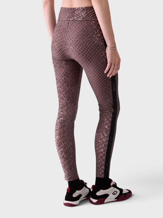 Animal-print leggings with a logo trim - 2