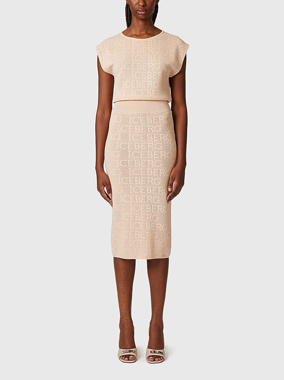 Плетена рокля с лого акценти - 1