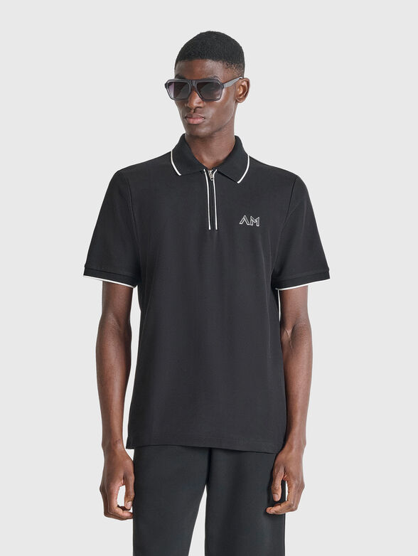 Cotton polo shirt with short sleeves - 1