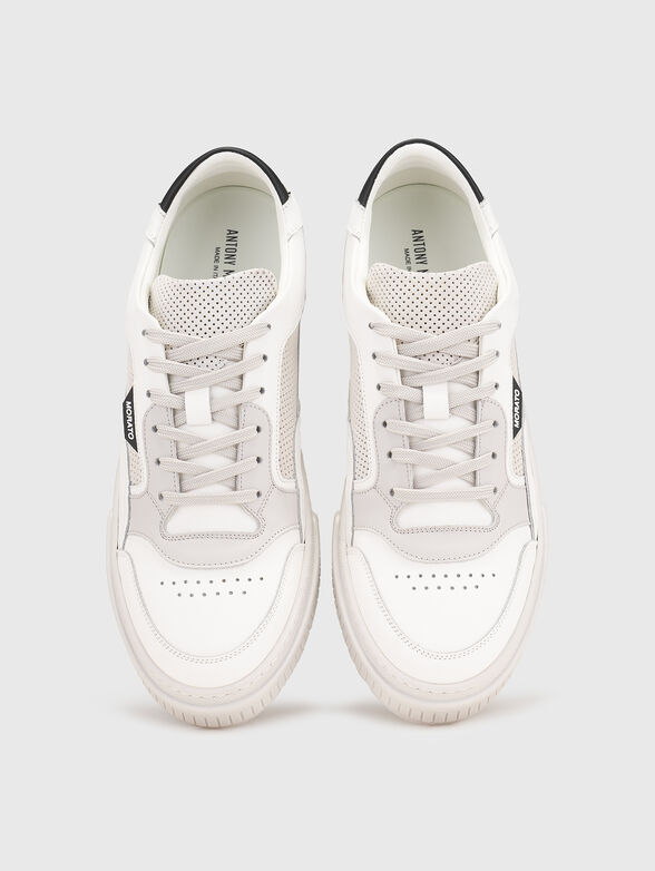 Leather sports shoes with logo - 6