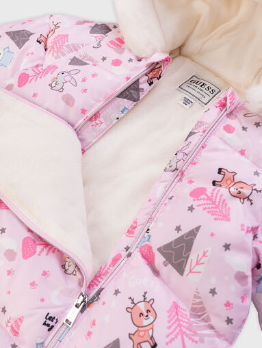 Jumpsuit with fluffy hood - 3