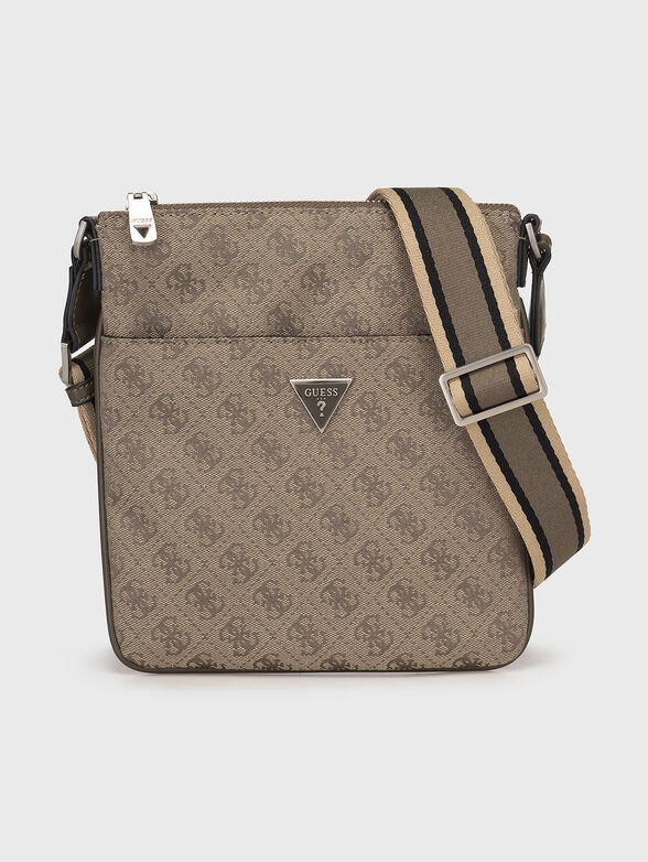Textille crossbody bag with logo effect - 1