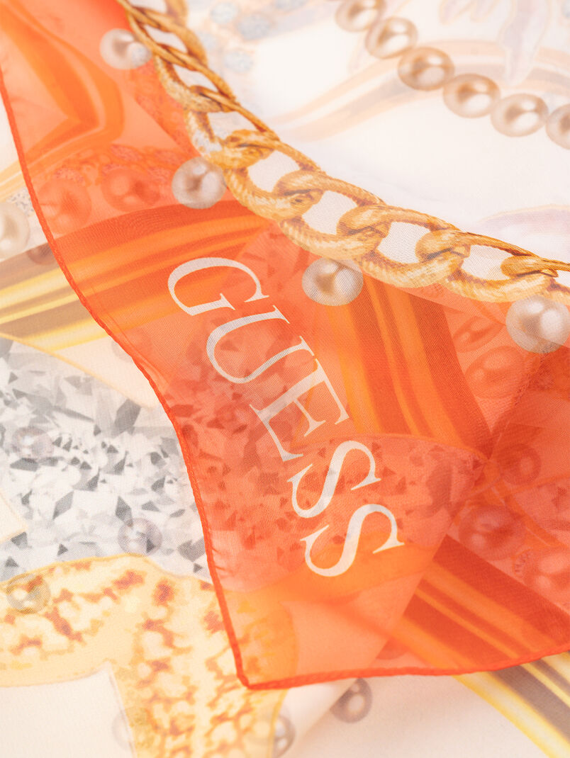 Square scarf with print with logo - 3