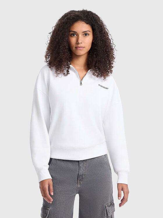 Sweatshirt with accent zip - 1