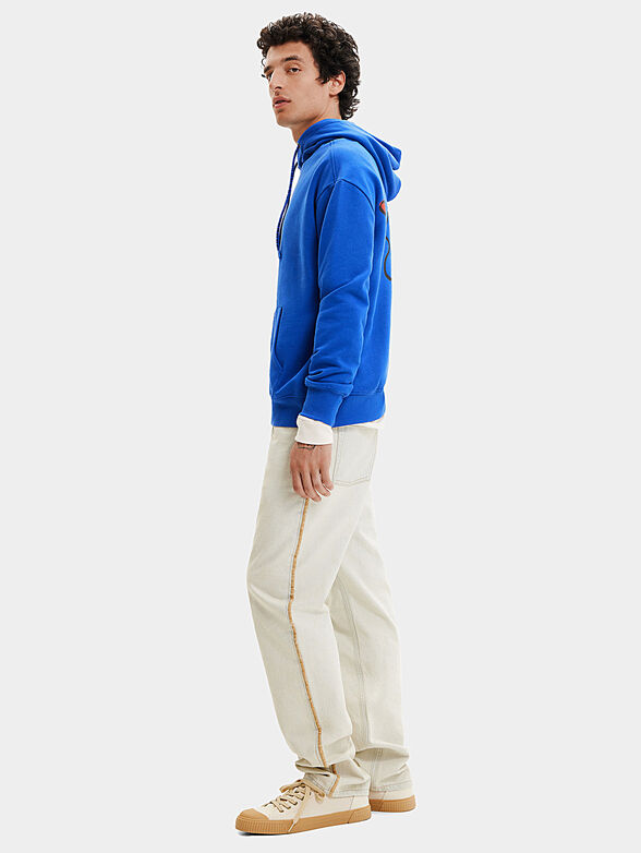 Blue sweatshirt with accent back - 5