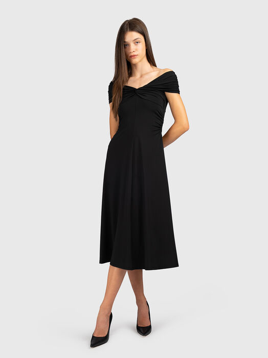 Midi dress with a ruffle