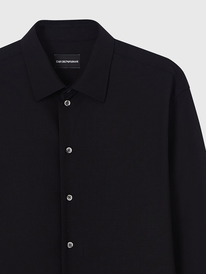 Black wool shirt - 3