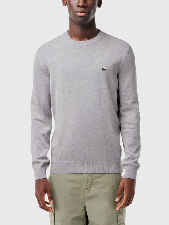 Crew neck cotton sweater - 1