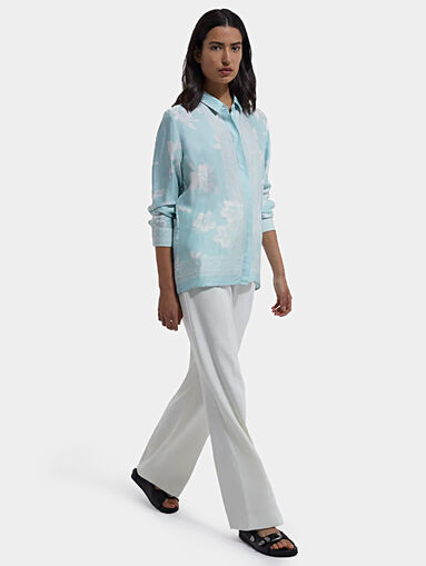 Satin shirt with floral motifs - 4