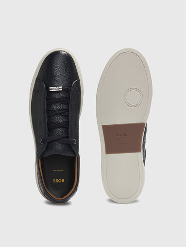 Black leather sneakers - 5