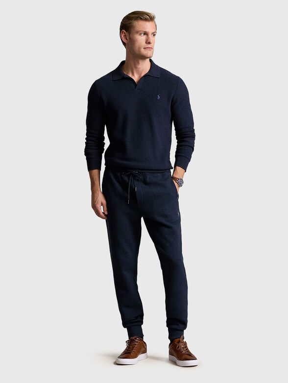 Navy logo sweatpants - 4