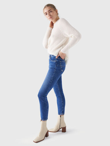 DESTINY cropped slim jeans with buttons - 4