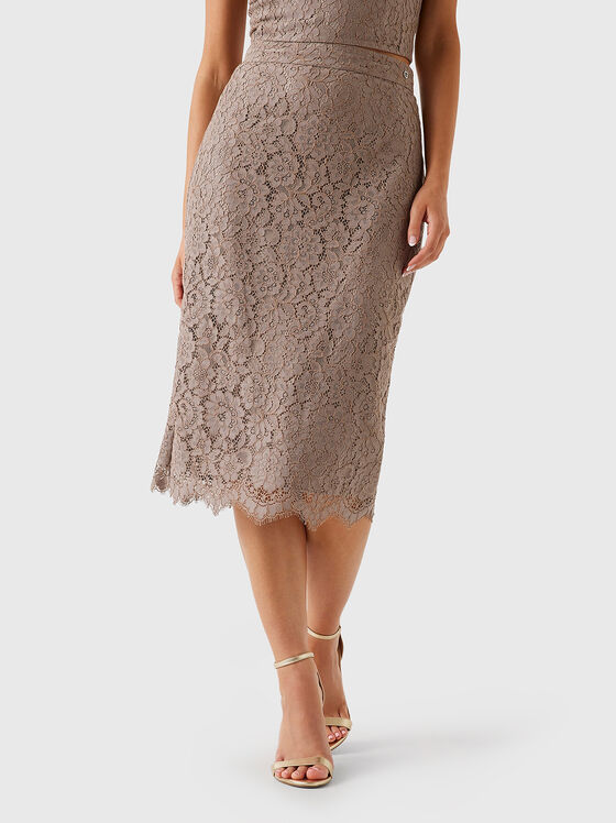 JOSIANE midi lace skirt with slit - 1