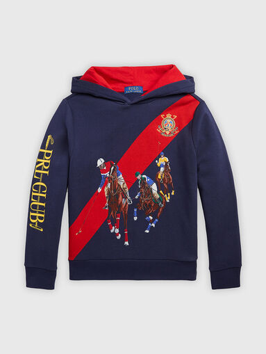 Sweatshirt with accent stripe and embroidery - 4