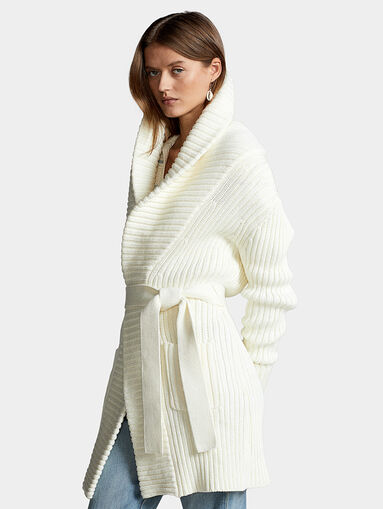 Long cotton vest with belt - 5