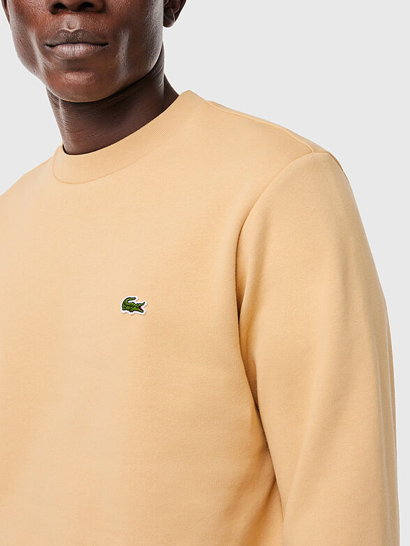 Cotton sweatshirt with logo in green - 4