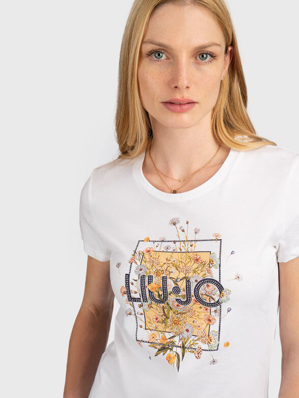 Printed T-shirt with rhinestones - 4