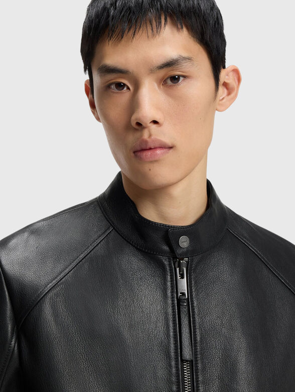 Black leather jacket - 4