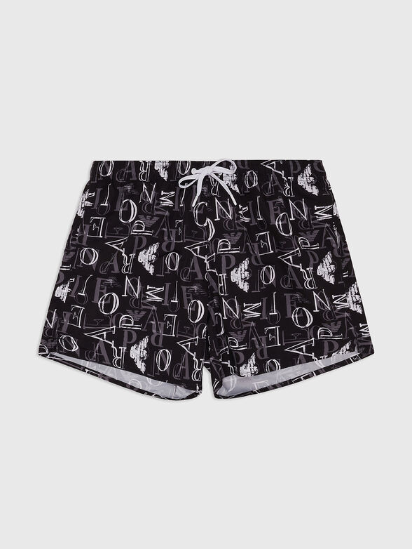 Beach shorts with artistic logo print - 1