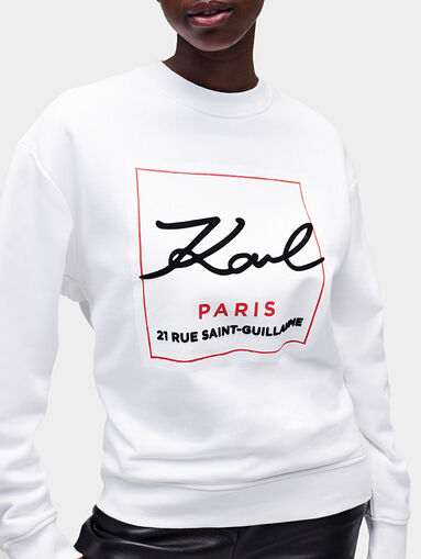 Black sweatshirt with logo print - 4