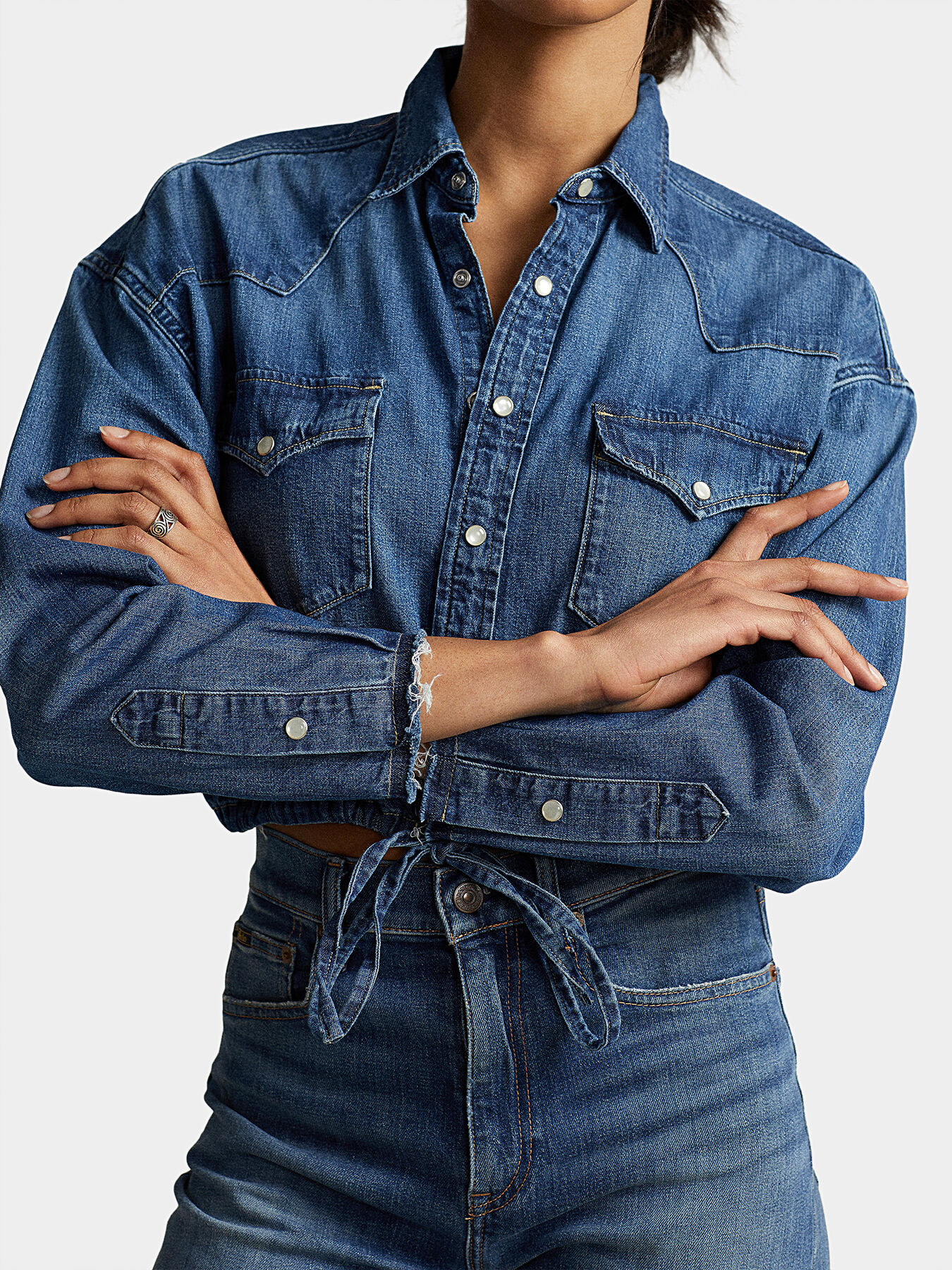 美品 POLO RALPH LAUREN DENIM BD SHIRT S/S Ralph Lauren Denim Supply Small Shirt RRL Western Polo VTG