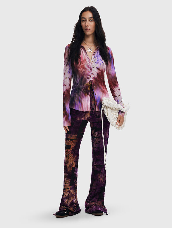 Ribbed shirt with abstract print - 2