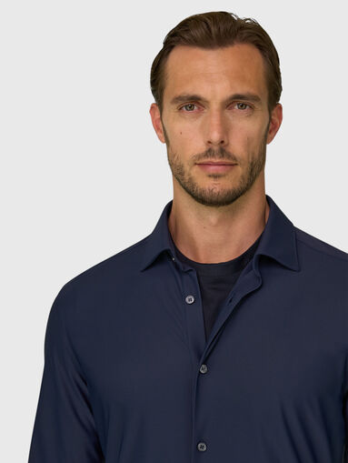 Dark blue long-sleeved shirt - 4