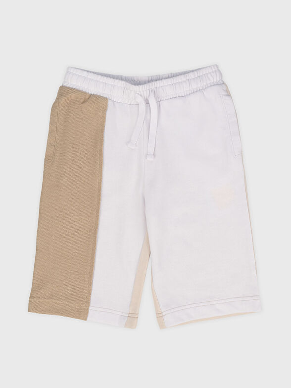 Cotton shorts with color-block effect - 1