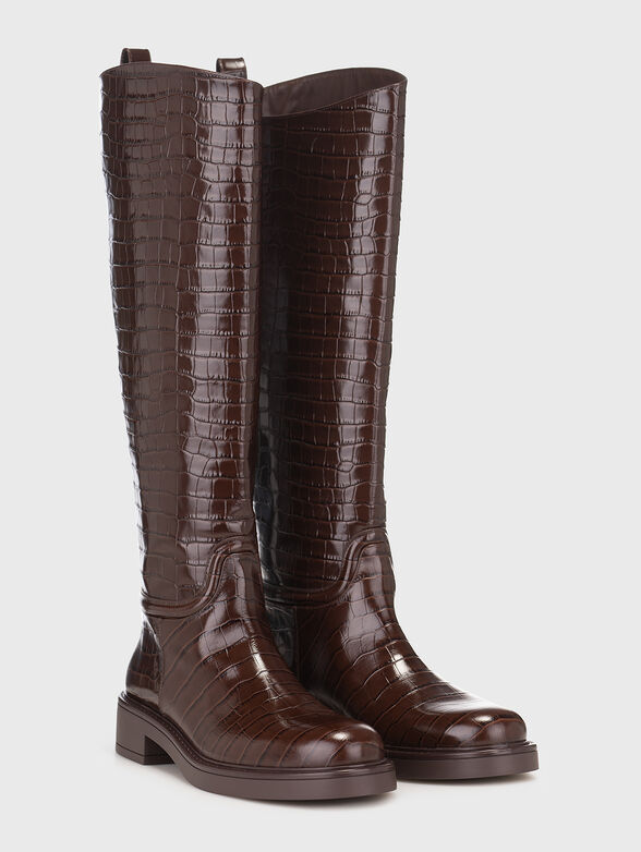 CELIA RIDING boots with croco texture - 1