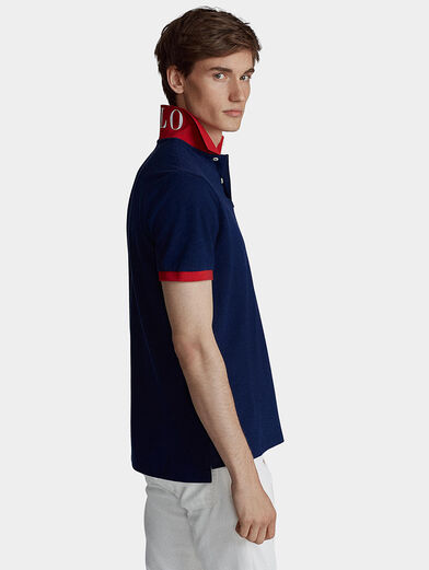 Polo shirt in blue color with large logo embroidery - 2