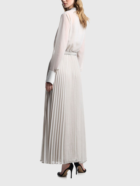 Pleated maxi dress with long sleeves - 2