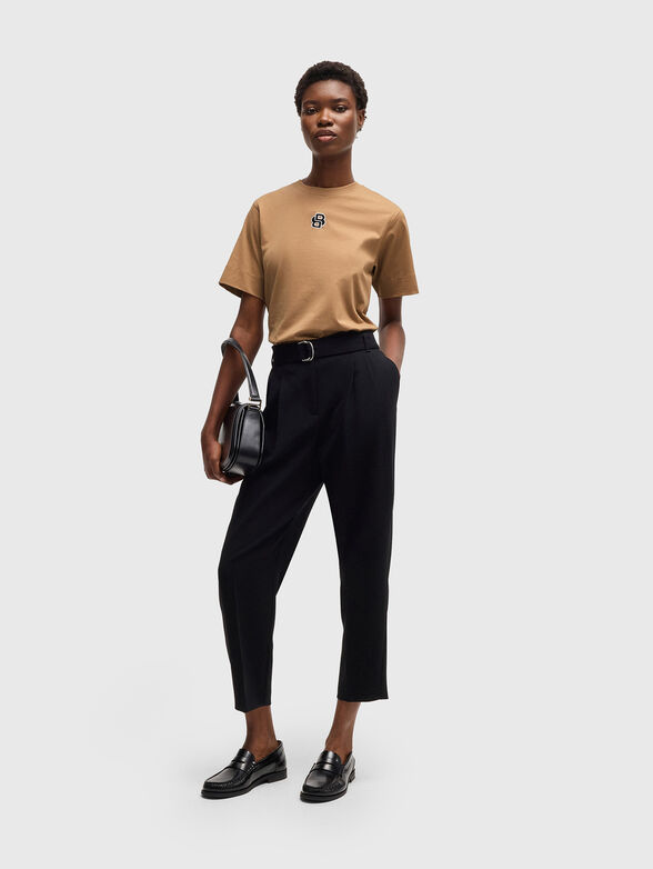 T-shirt with oval neckline and logo - 2