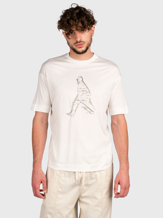 Тениска с арт детайл - 1