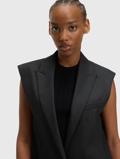 Oversized linen blend vest - 4