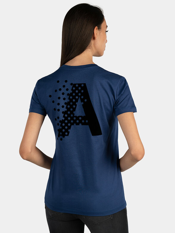 Black cotton t-shirt with logo letterings - 3