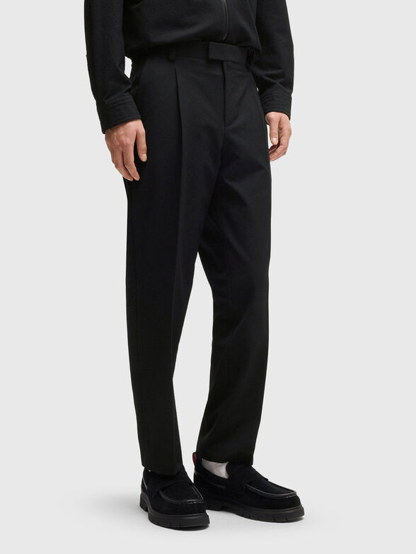 Black slim fit trousers - 1