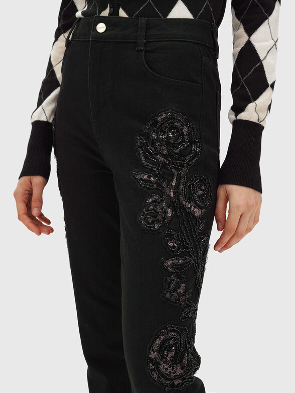 Black jeans with sequins - 2