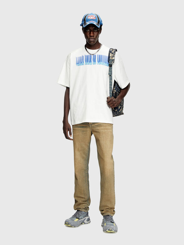 Black cotton T-shirt with print - 2