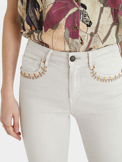 Skinny jeans with embroidery - 5