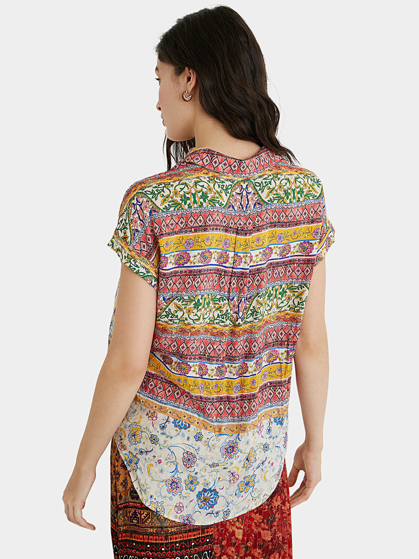 YAEL Shirt with print and metal threads brand DESIGUAL