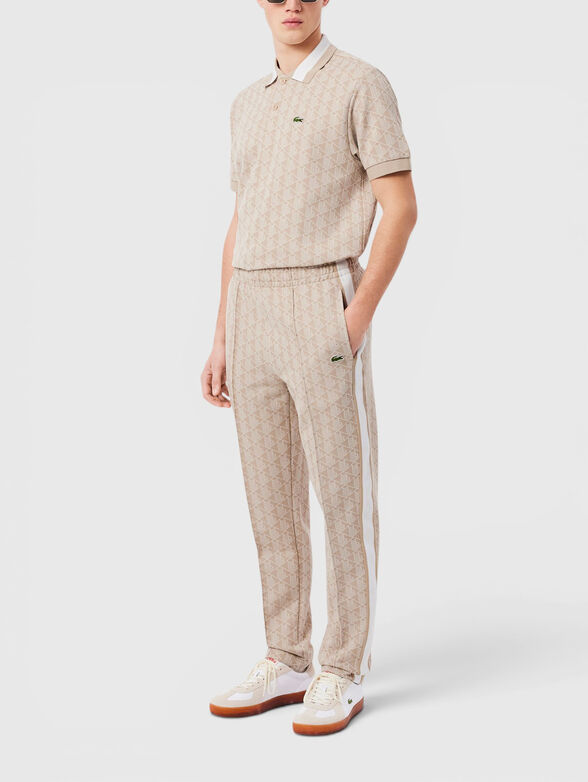 Brown sports trouser with monogram print - 3