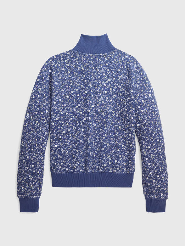 Sweatshirt with zipper and floral print - 2