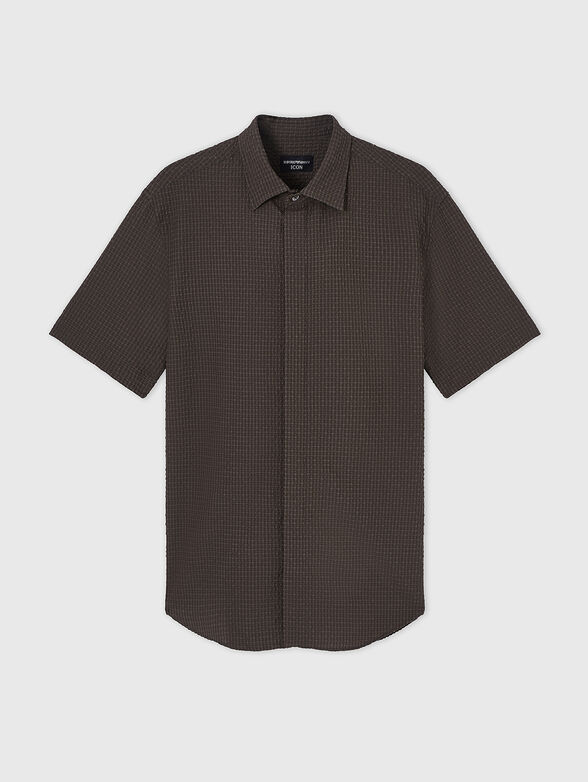 Short-sleeved checkered shirt - 1