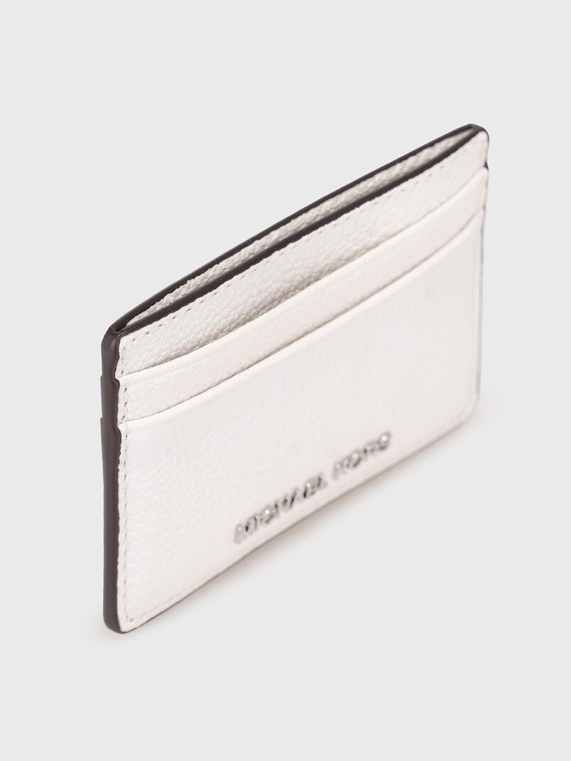 White card holder in leather  - 3